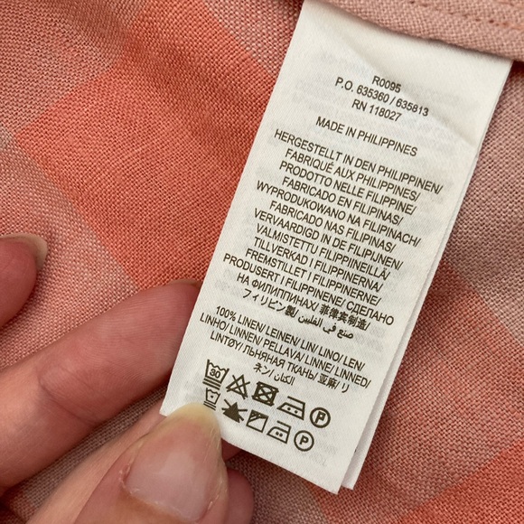 Boden Pull-on Linen Midi Skirt in Tonal Pink Gingham 14 - Picture 4 of 5